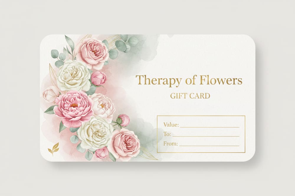 Gift Card form Therapy of Flowers with flowers