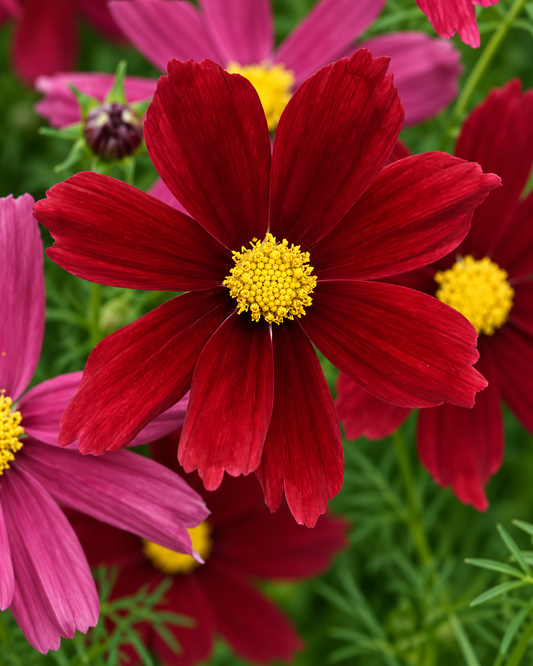 Kosmeja Sonata™ Red Shades | Cosmos bipinnatus | Kompakta kosmeja podiem