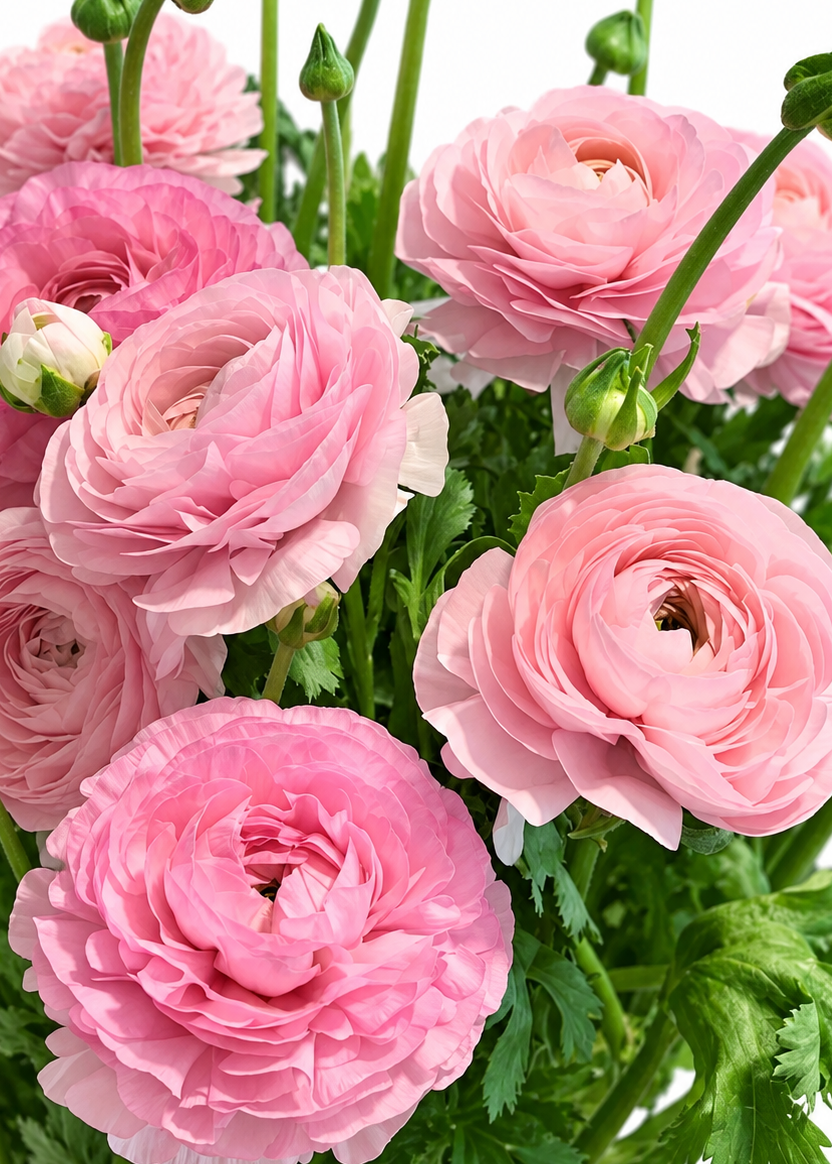 Ranunculus Elegance® ROSA CHIARO 85P B&B |  Italian Ranunculus | Corm size: 4/5 therapyofflowers.com