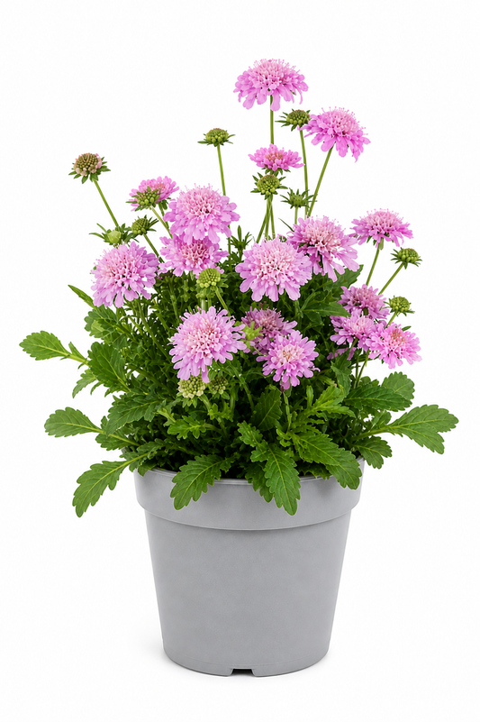 Scabiosa japonica var. alpina Ritz Rose | Pincushion Flower therapyofflowers.com
