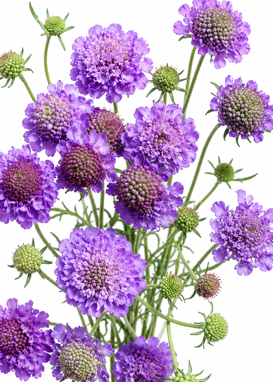 Scabiosa atropurpurea Oxford Blue | Sweet Scabious | Pincushion Flower therapyofflowers.com