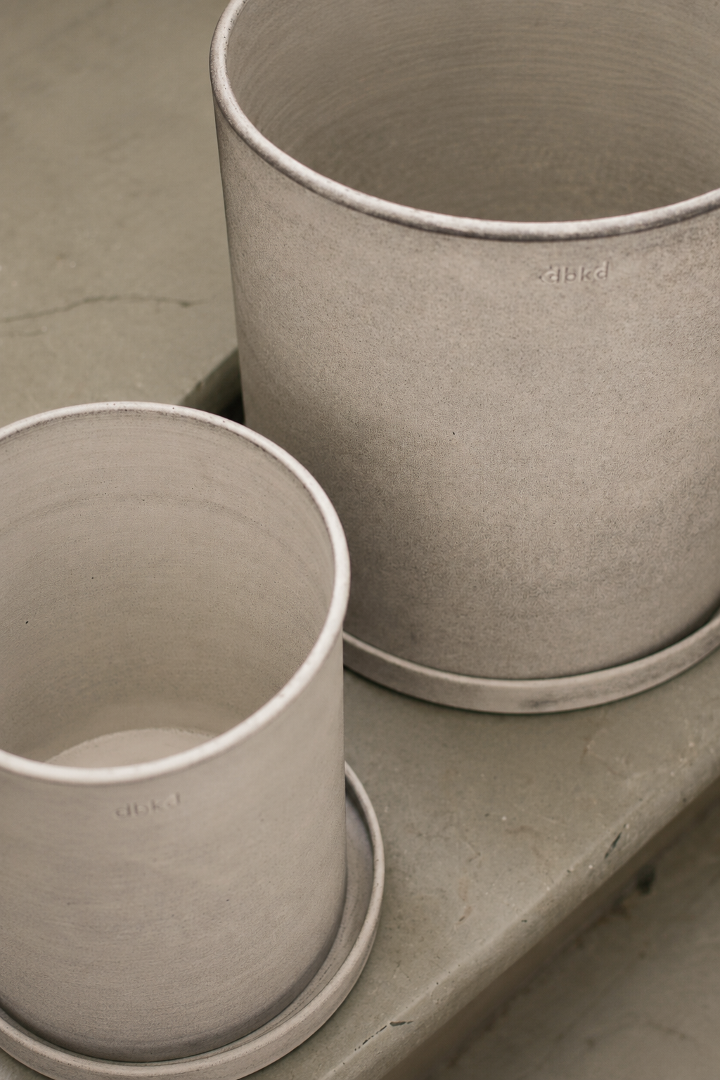Scandinavian Metal Planters with Matching Saucers
