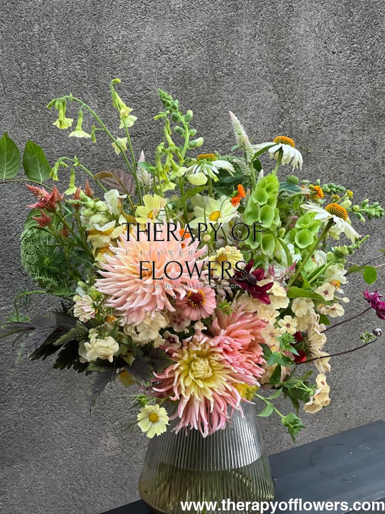 Bells of Ireland in flower bouqet