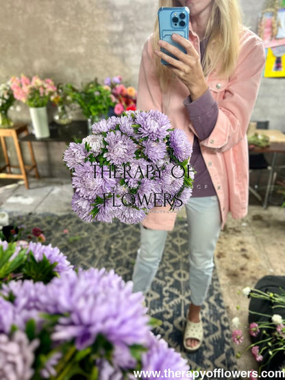 China Aster Chrisantella Lilac Mist | Callistephus chinensis - 30 seeds / 60-80 cm / Lilac Shades - Seeds