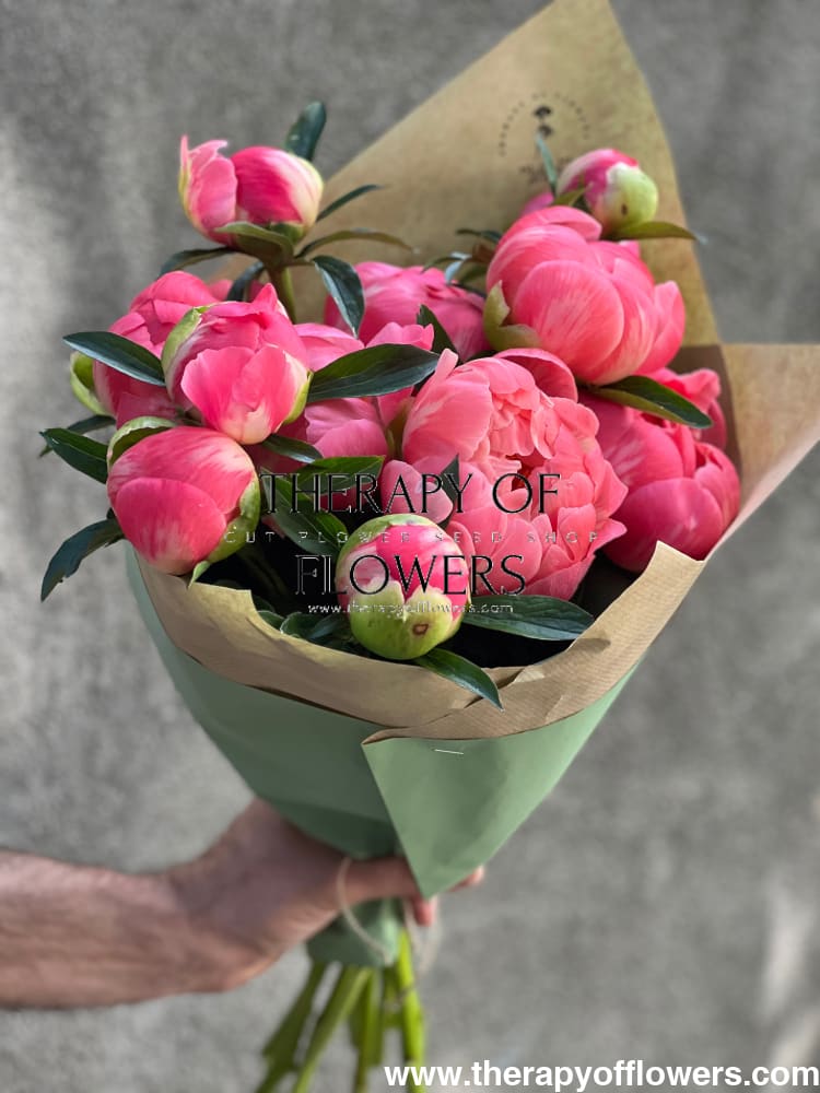 Peony bouquet | Coral Charm therapyofflowers.com